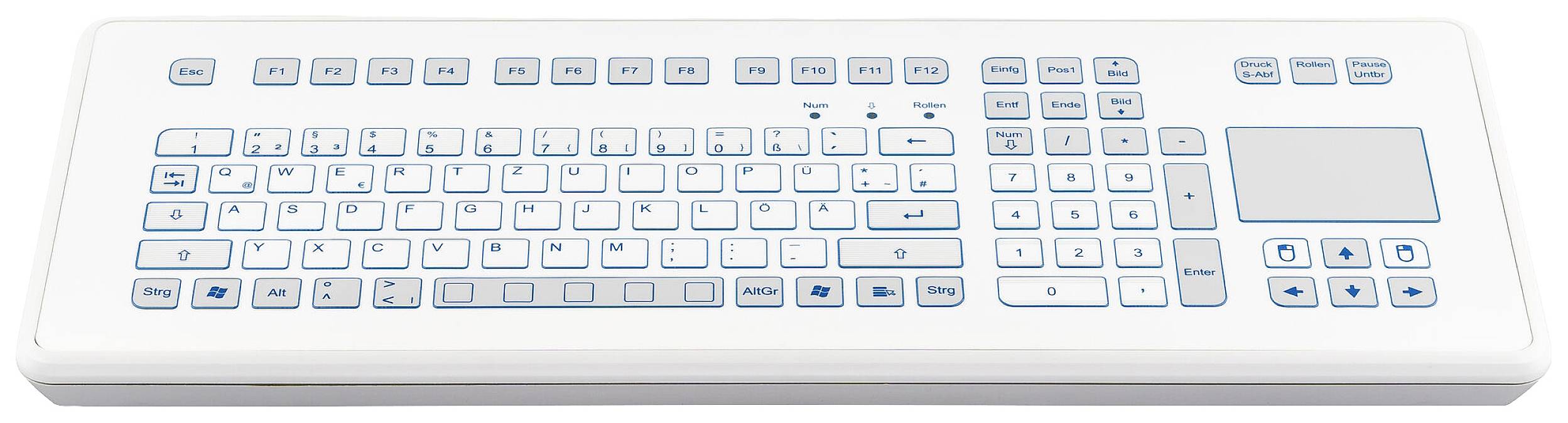 GETT TKS-105c-TOUCH-KGEH-USB-DE Kabelgebunden Tastatur Deutsch, QWERTZ Weiß