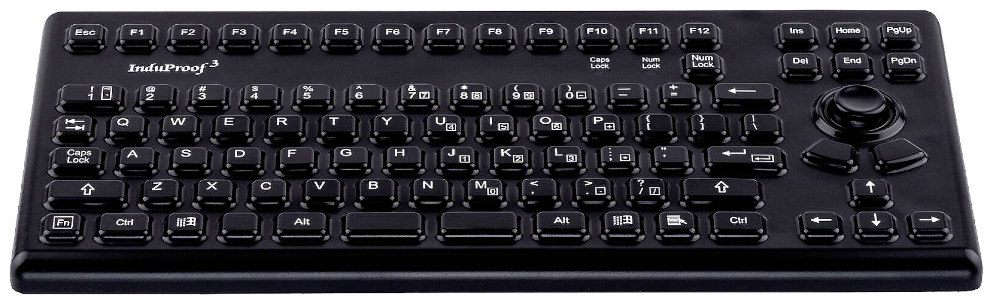 GETT TKG-086-MB-IP68-BLACK-USB-DE Kabelgebunden Tastatur Deutsch, QWERTZ Schwarz IP68 Wasserdicht und staubgeschützt, Maustasten
