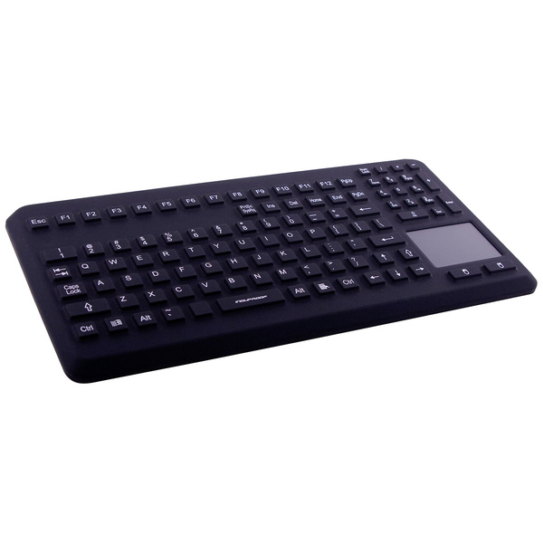 GETT TKG-104-TOUCH-IP68-VESA-BLACK-USB-DE Kabelgebunden Tastatur Deutsch, QWERTZ Schwarz IP68 Wasserdicht und staubgeschützt