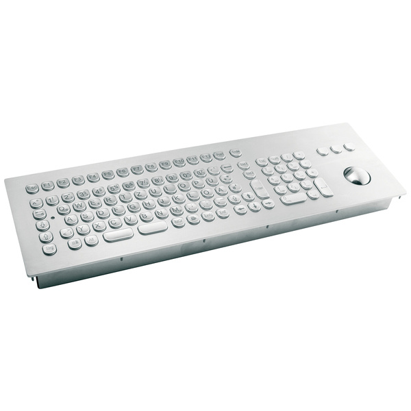 GETT TKV-105-TB38V-MODUL-USB-DE Kabelgebunden Tastatur Deutsch, QWERTZ Edelstahl IP65, Integrierter Trackball, Maustasten