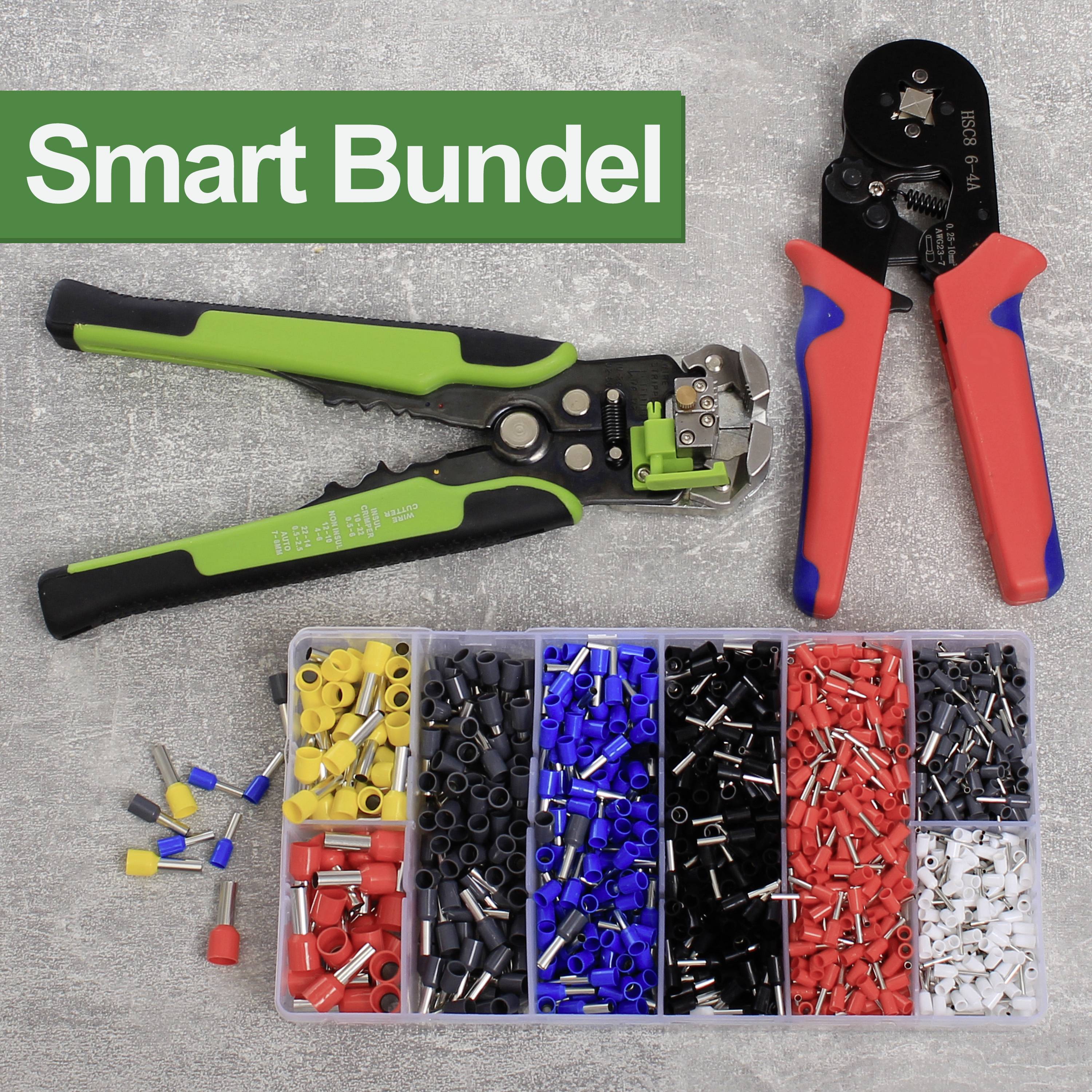 Quadrios 22T023 Aderendhülsen-Sortiment Teilisoliert Weiß, Grau, Rot, Schwarz, Blau, Gelb 1 Set