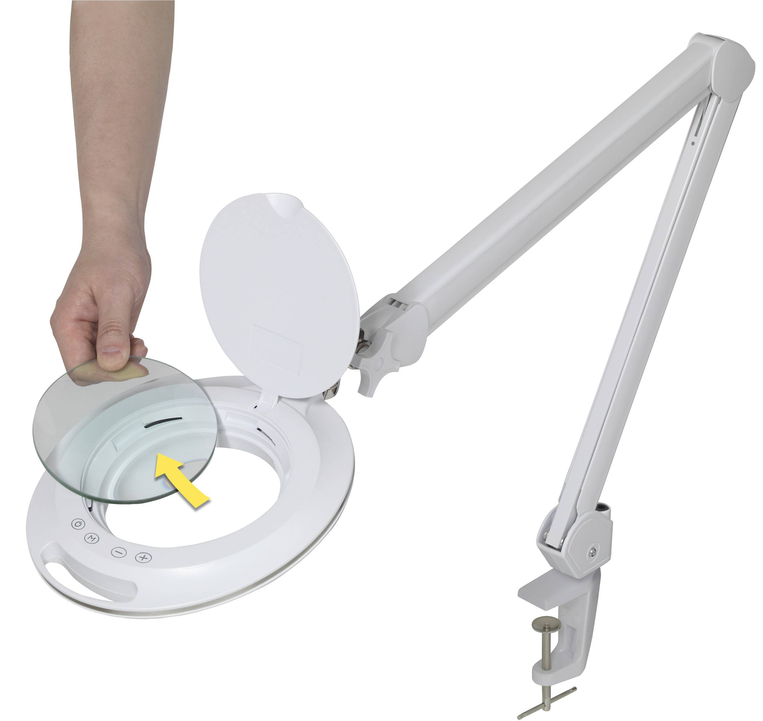 TOOLCRAFT TO-8118210 127mm UV LED Klemm-Lupenleuchte, 3 D Vergrößerungsfaktor: 1.75 x EEK: F (A - G)