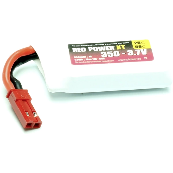 Red Power Modellbau-Akkupack (LiPo) 3.7V 350 mAh 25 C Softcase JST, BEC Red Power Modellbau-Akkupack (LiPo) 3.7V 350 mAh 25 C Softcase JST, BEC