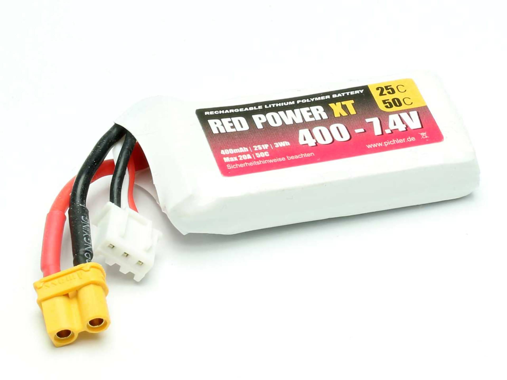 Red Power Modellbau-Akkupack (LiPo) 7.4 V 400 mAh 25 C Softcase XT30