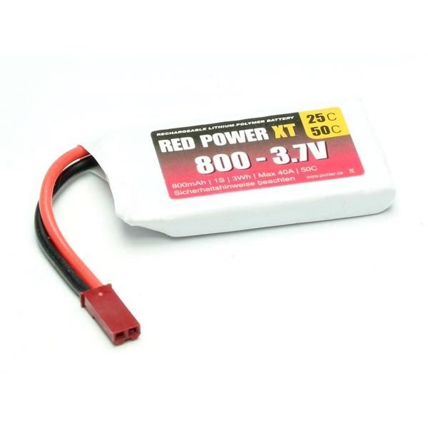 Red Power Modellbau-Akkupack (LiPo) 3.7V 800 mAh 25 C Softcase JST, BEC