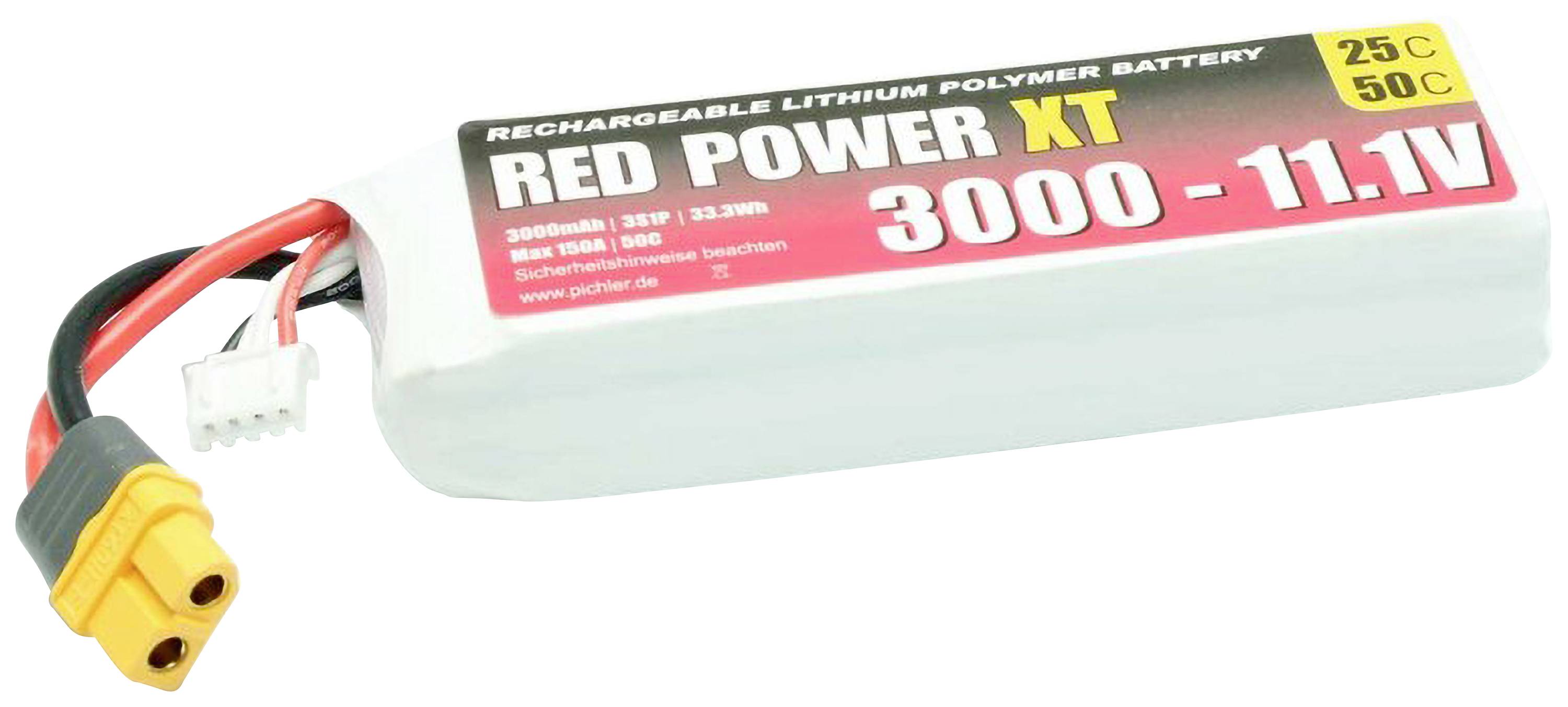 Red Power Modellbau-Akkupack (LiPo) 11.1V 3000 mAh Softcase XT60