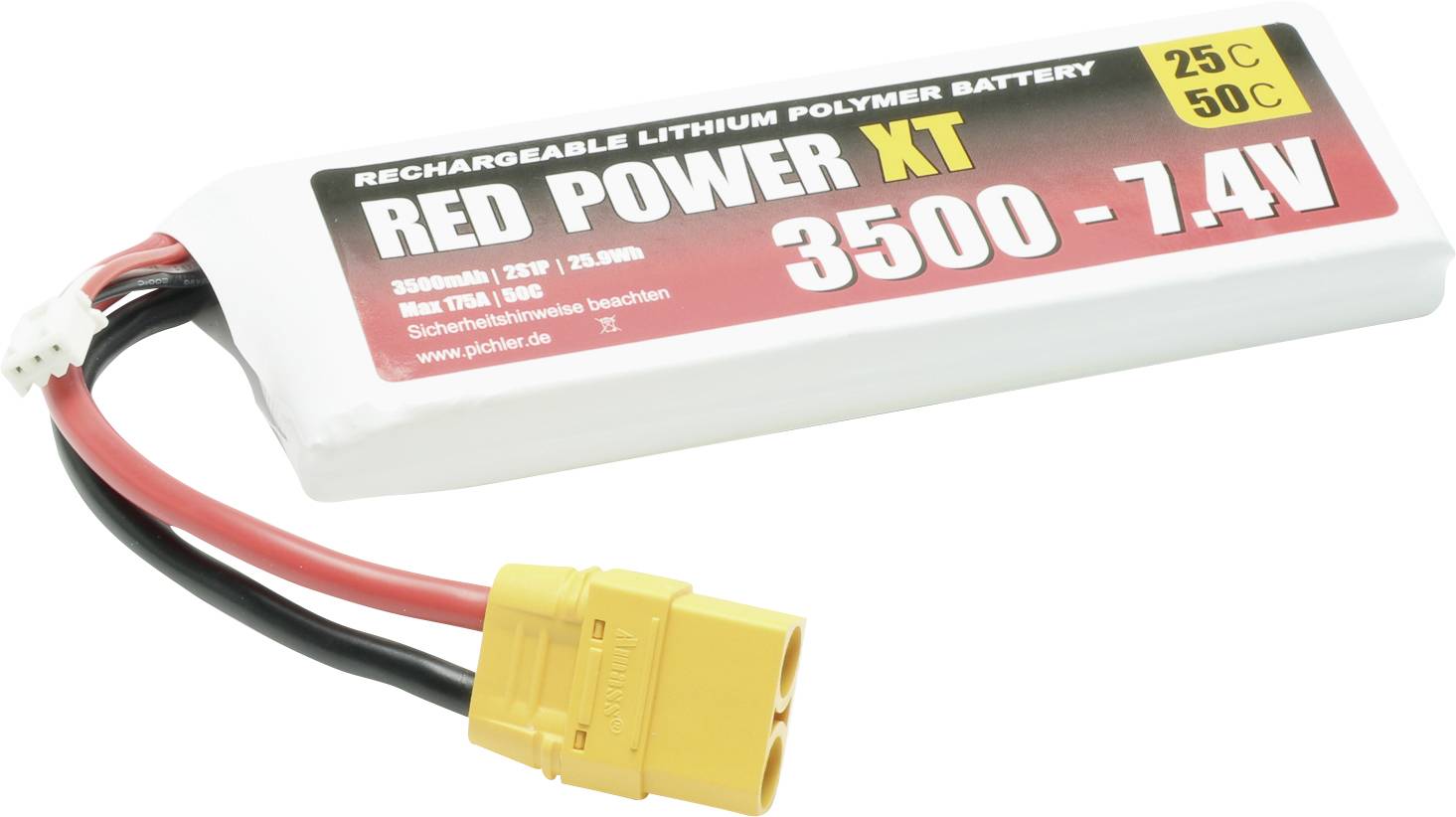 Red Power Modellbau-Akkupack (LiPo) 7.4V 3500 mAh 25 C Softcase XT90