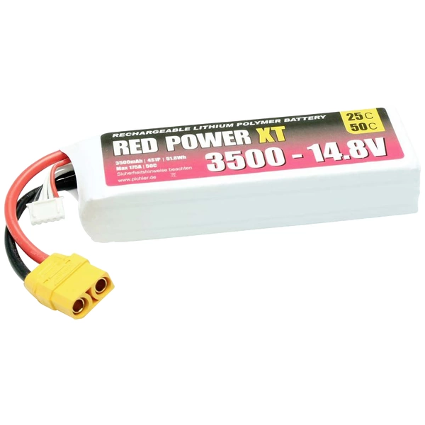 Red Power Modellbau-Akkupack (LiPo) 14.8V 3500 mAh Softcase XT90 Red Power Modellbau-Akkupack (LiPo) 14.8V 3500 mAh Softcase XT90