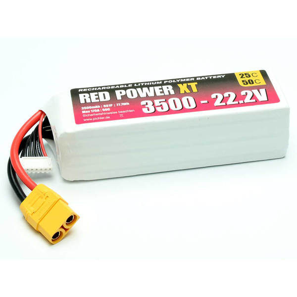 Red Power Modellbau-Akkupack (LiPo) 22.2V 3500 mAh Softcase XT90