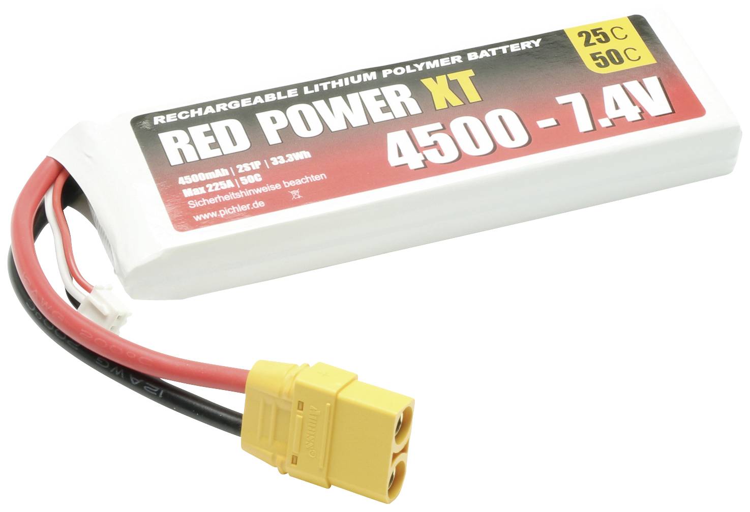 Red Power Modellbau-Akkupack (LiPo) 7.4V 4500 mAh 25 C Softcase XT90