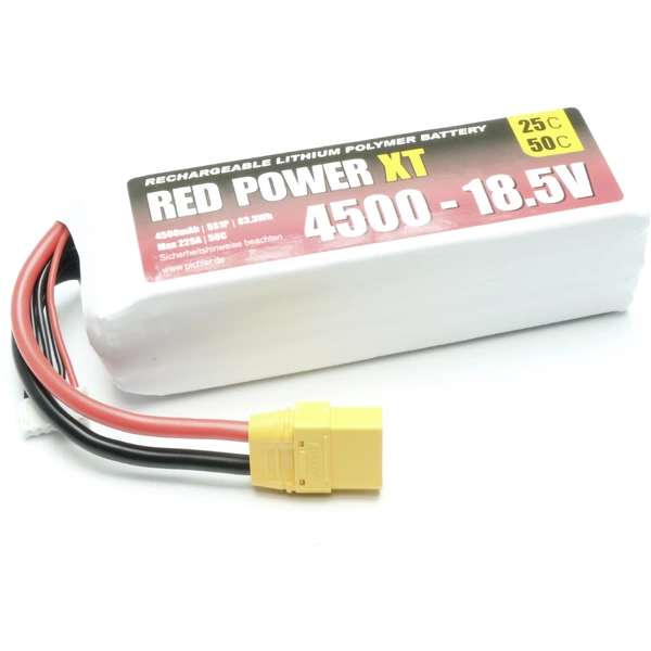 Red Power Modellbau-Akkupack (LiPo) 18.5V 4500 mAh 25 C Softcase XT90 Red Power Modellbau-Akkupack (LiPo) 18.5V 4500 mAh 25 C Softcase XT90