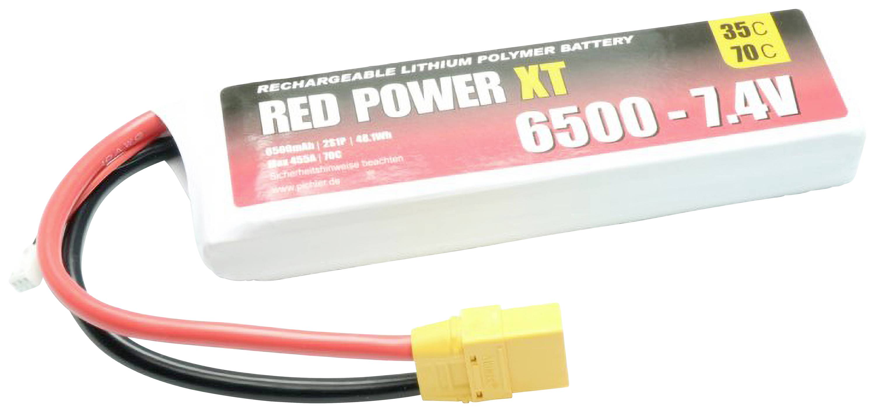 Red Power Modellbau-Akkupack (LiPo) 7.4V 6500 mAh 35 C Softcase XT90