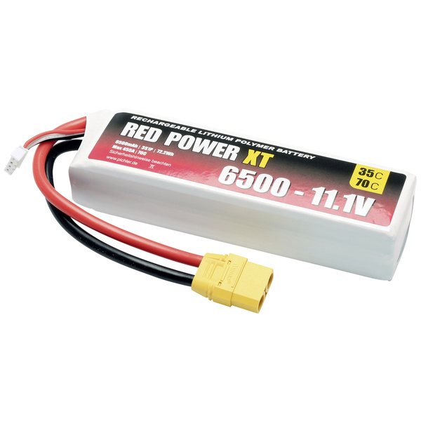 Red Power Modellbau-Akkupack (LiPo) 11.1V 6500 mAh 35 C Softcase XT90