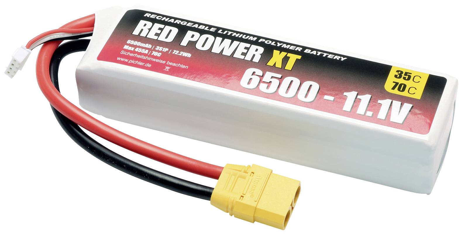 Red Power Modellbau-Akkupack (LiPo) 11.1V 6500 mAh 35 C Softcase XT90