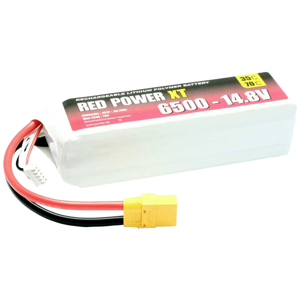 Red Power Modellbau-Akkupack (LiPo) 14.8V 6500 mAh 35 C Softcase XT90