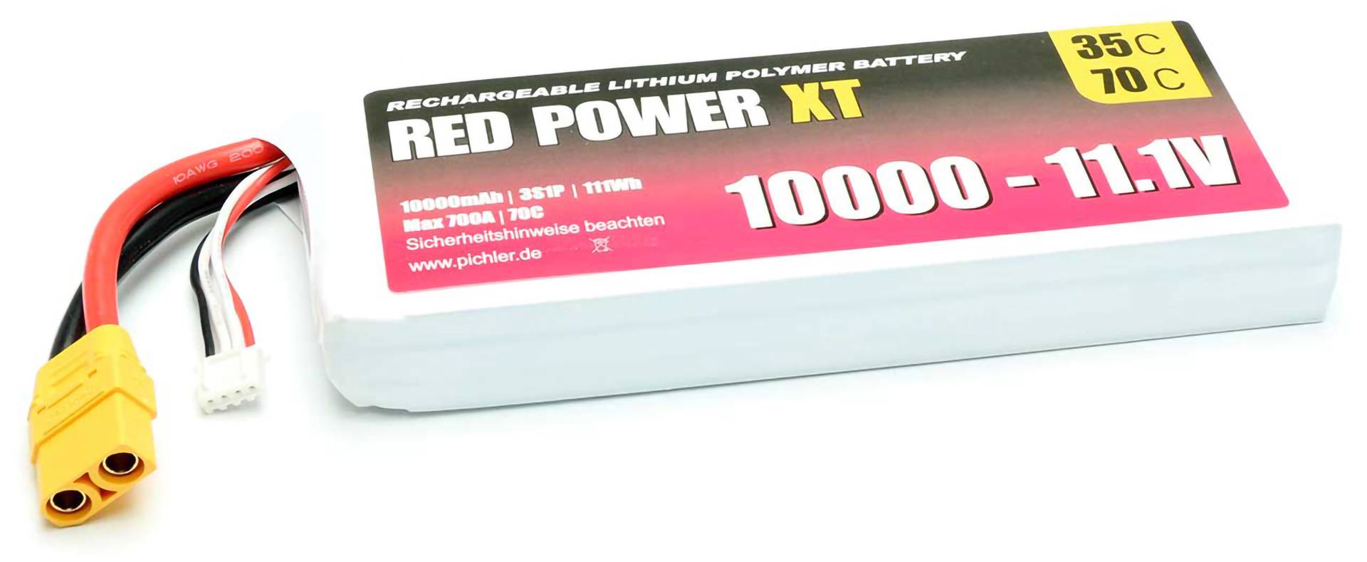 Red Power Modellbau-Akkupack (LiPo) 11.1V 10Ah 35 C Softcase XT90