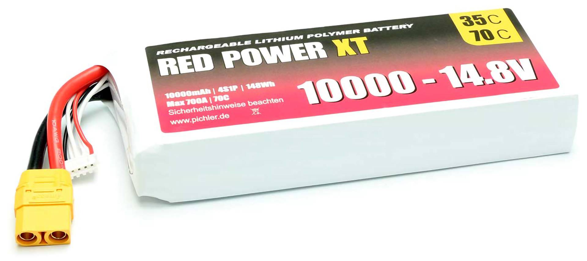 Red Power Modellbau-Akkupack (LiPo) 14.8V 10Ah 35 C Softcase XT90