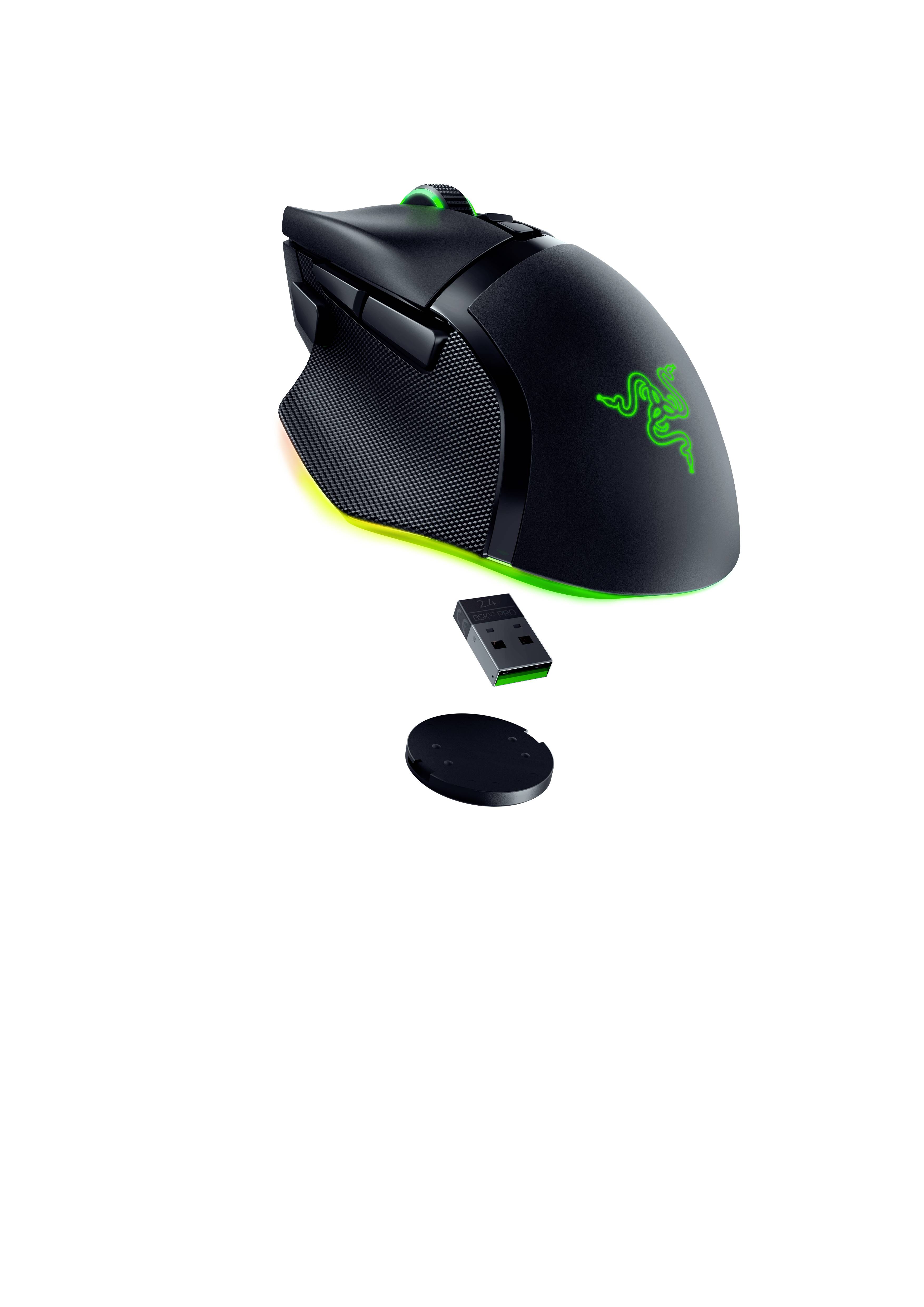 RAZER Basilisk V3 Pro Gaming-Maus Bluetooth®, USB Optisch Schwarz 11 Tasten 30000 dpi Beleuchtet, Integrierter Profilspeicher, Integriertes Scroll