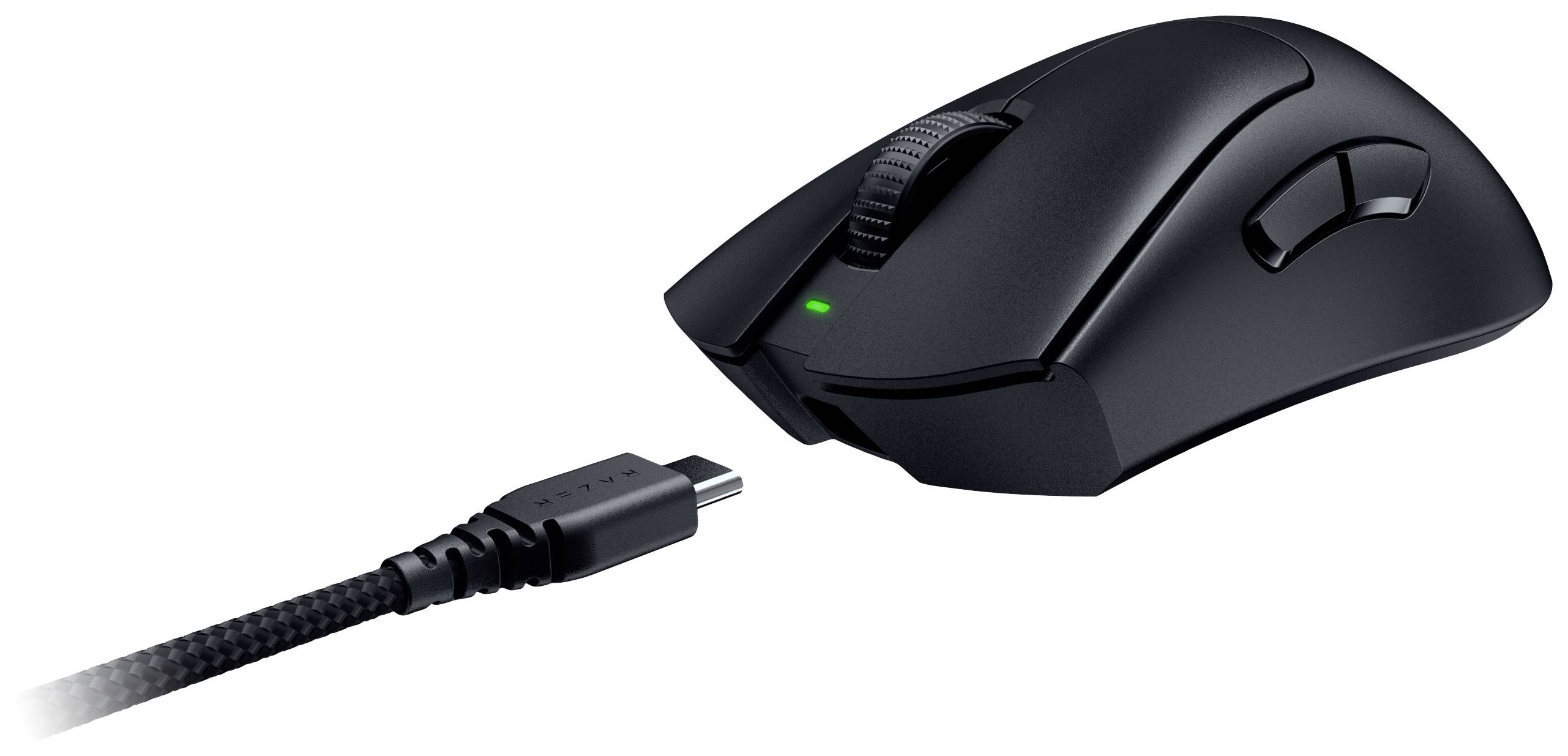RAZER DeathAdder V3 Pro Gaming-Maus Kabellos, USB Optisch Schwarz 5 Tasten 30000 dpi Integrierter Profilspeicher, Integriertes Scrollrad, Wiederauf