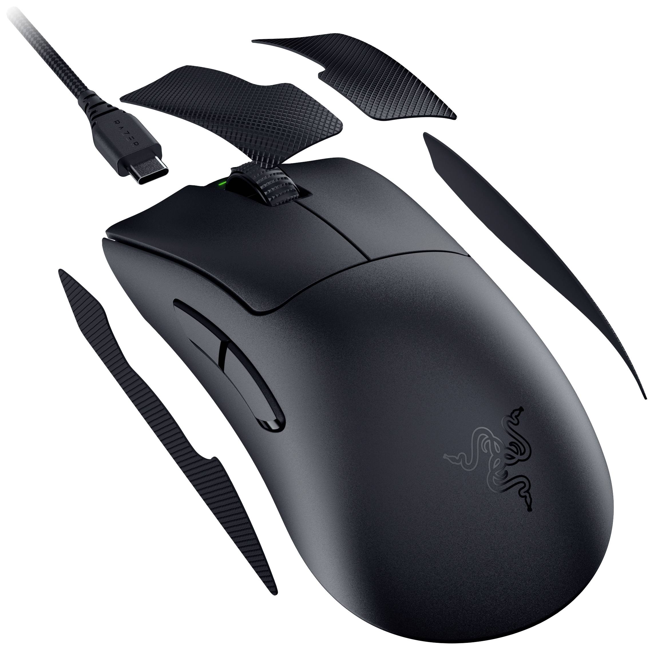 RAZER DeathAdder V3 Pro Gaming-Maus Kabellos, USB Optisch Schwarz 5 Tasten 30000 dpi Integrierter Profilspeicher, Integriertes Scrollrad, Wiederauf