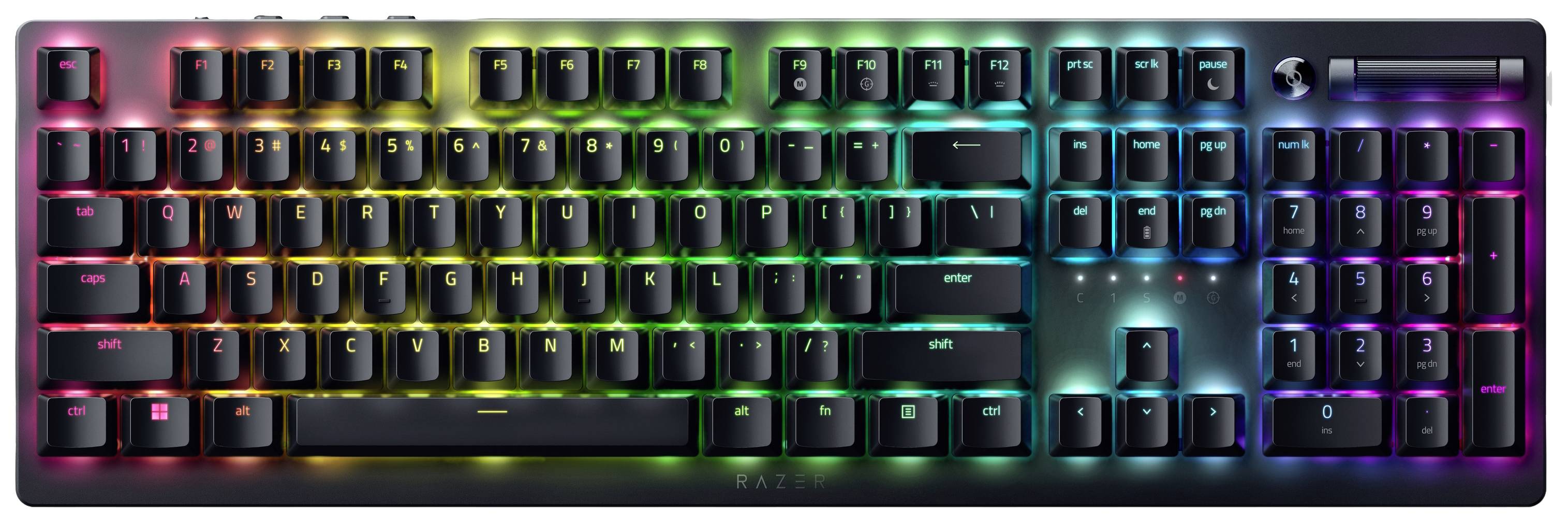 RAZER DeathStalker V2 Pro Bluetooth®, USB Gaming-Tastatur Deutsch, QWERTZ Schwarz Abnehmbares Kabel, Beleuchtet, Integrierter Profilspeicher