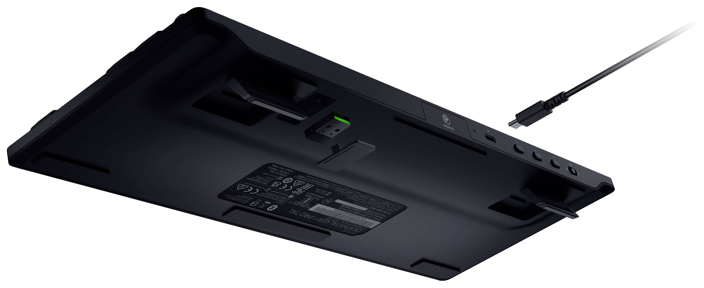 RAZER DeathStalker V2 Pro Tenkeyless Bluetooth®, USB Gaming-Tastatur Deutsch, QWERTZ Schwarz Abnehmbares Kabel, Beleuchtet, Integrierter