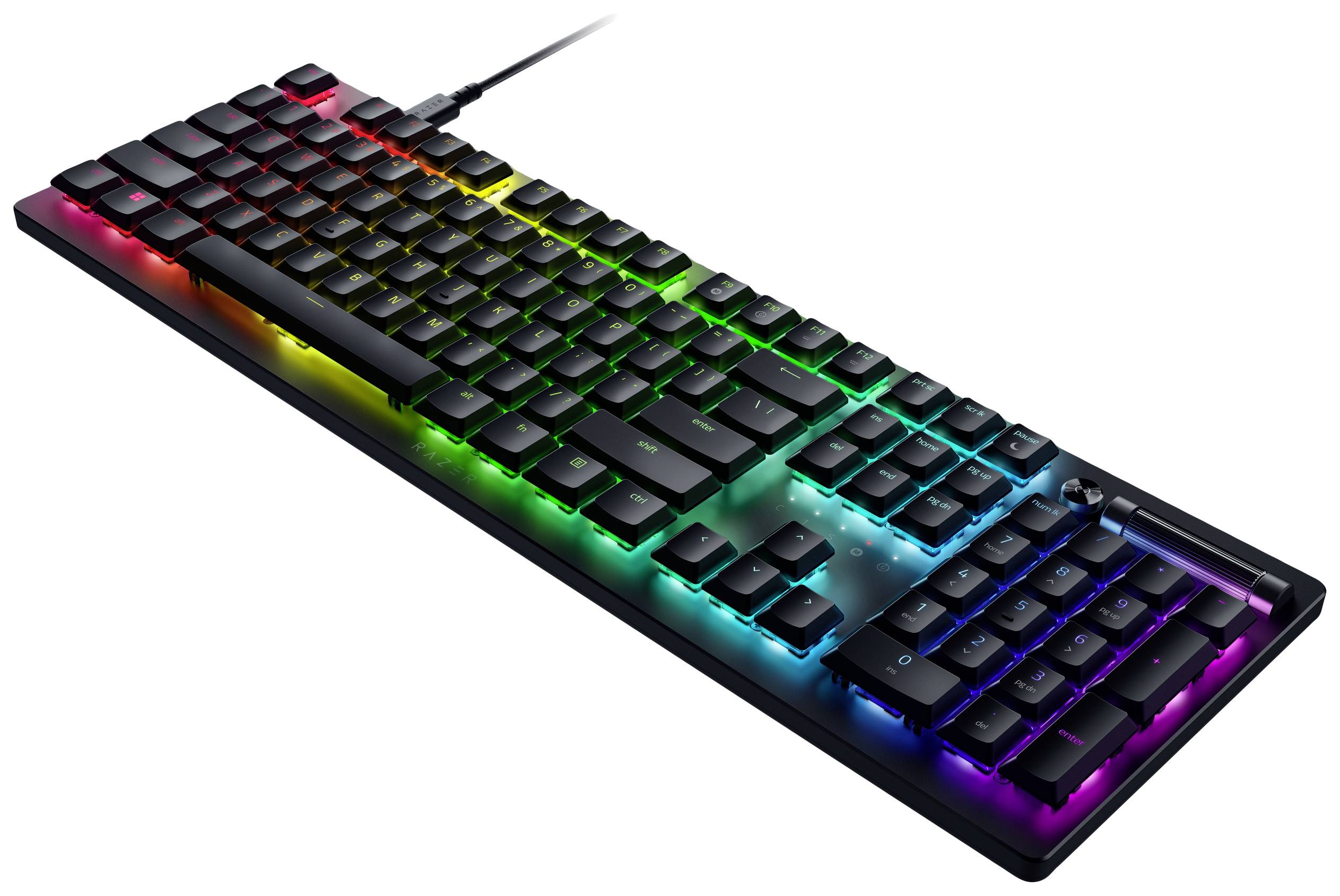 RAZER DeathStalker V2 USB Gaming-Tastatur Deutsch, QWERTZ Schwarz Abnehmbares Kabel, Beleuchtet, Integrierter Profilspeicher, Multimediatasten