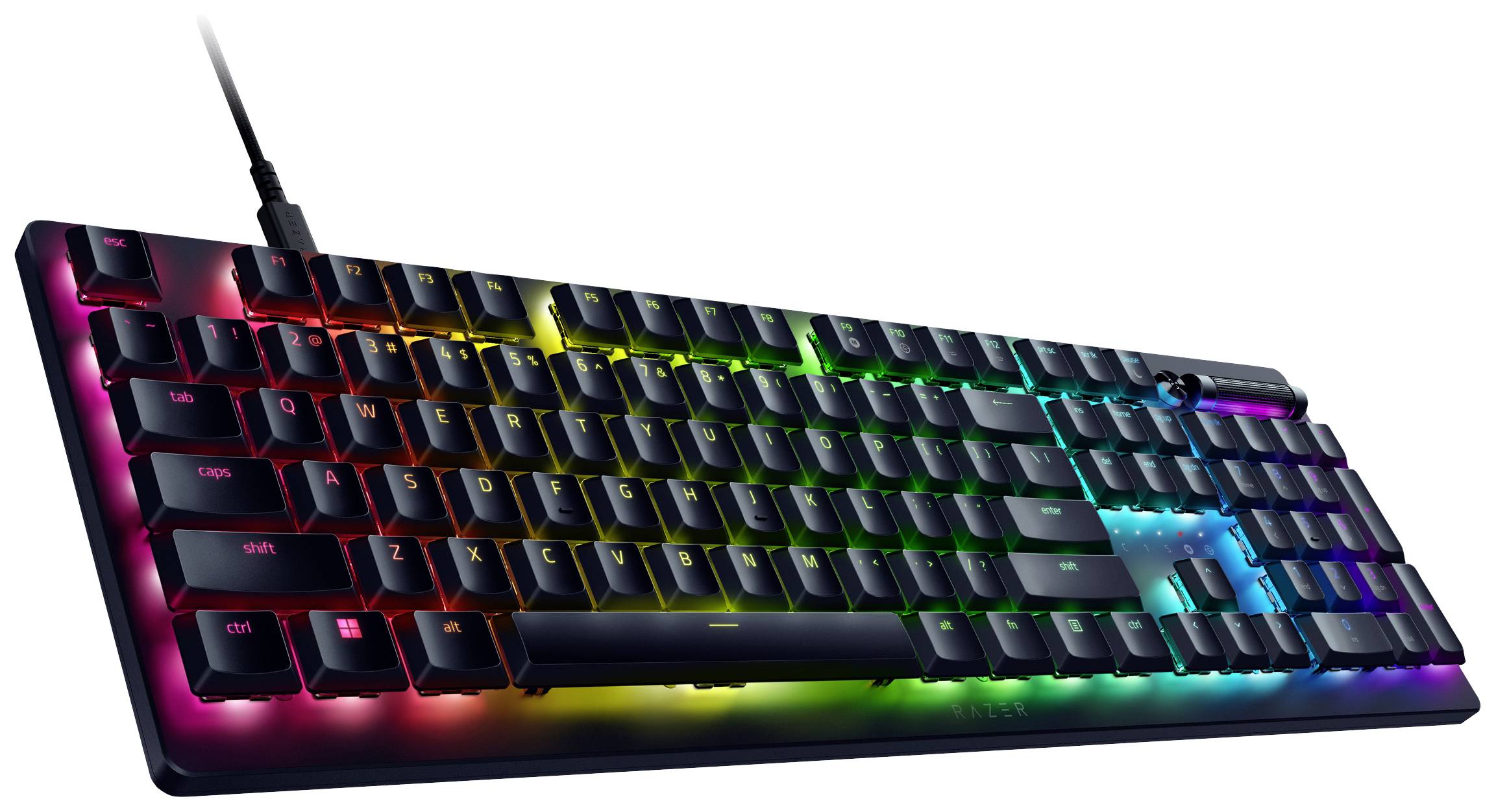 RAZER DeathStalker V2 USB Gaming-Tastatur Deutsch, QWERTZ Schwarz Abnehmbares Kabel, Beleuchtet, Integrierter Profilspeicher, Multimediatasten