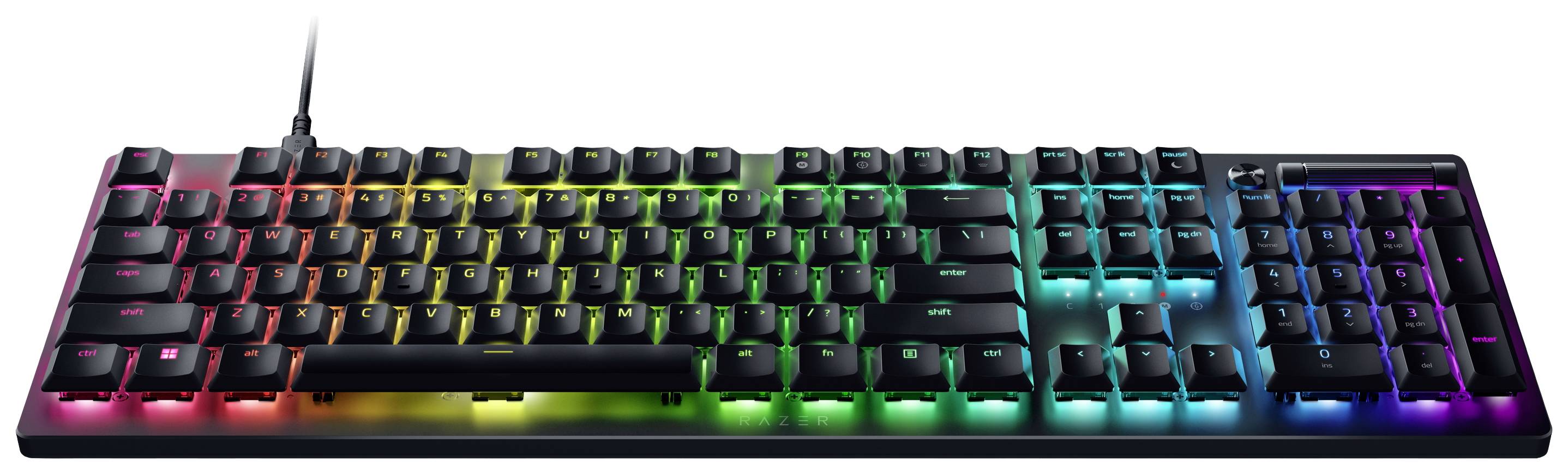 RAZER DeathStalker V2 USB Gaming-Tastatur Deutsch, QWERTZ Schwarz Abnehmbares Kabel, Beleuchtet, Integrierter Profilspeicher, Multimediatasten