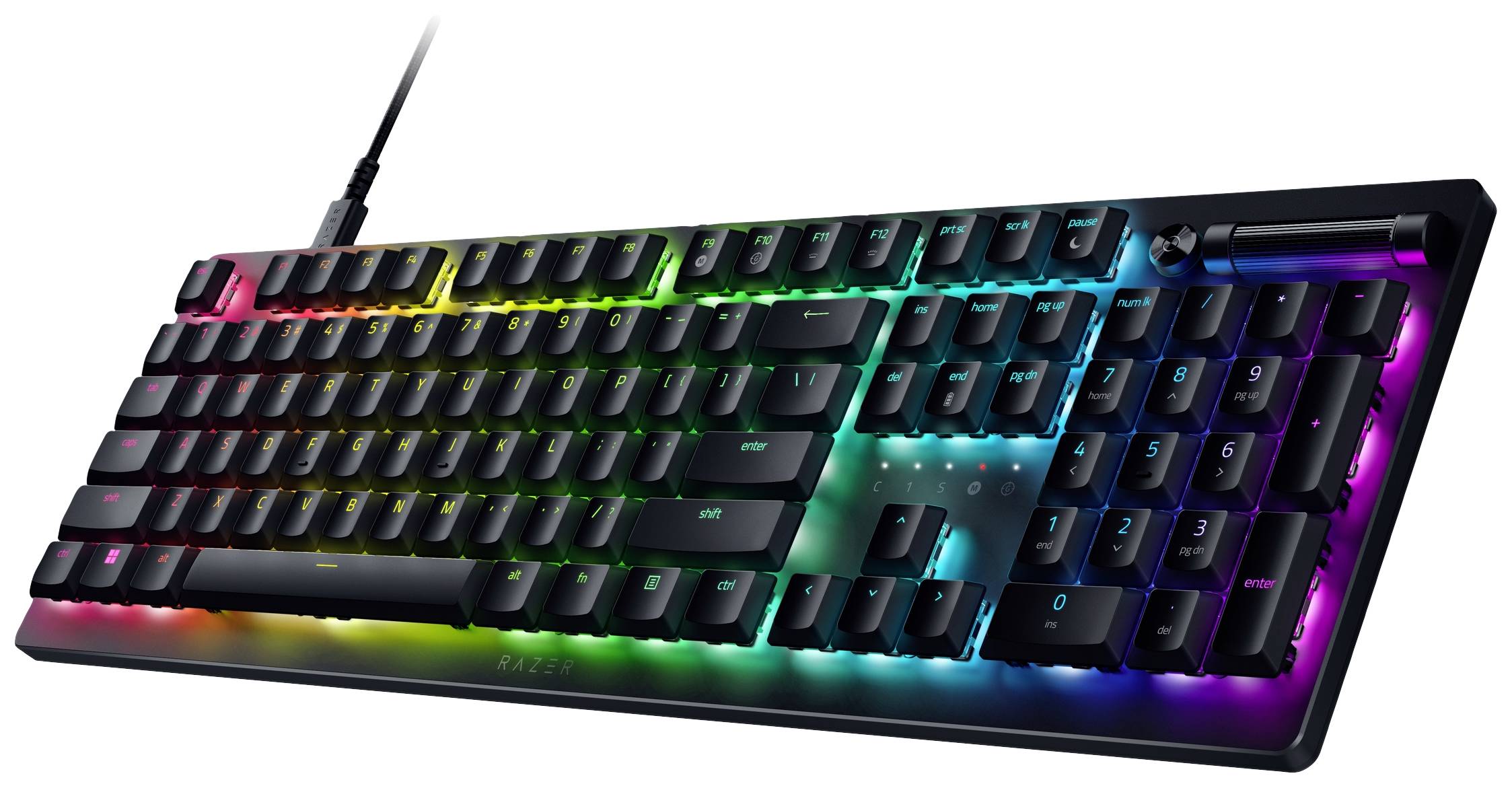 RAZER DeathStalker V2 USB Gaming-Tastatur Deutsch, QWERTZ Schwarz Abnehmbares Kabel, Beleuchtet, Integrierter Profilspeicher, Multimediatasten
