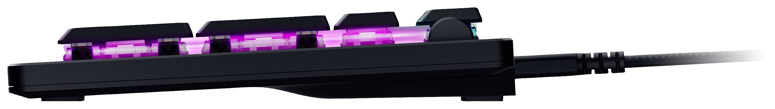 RAZER DeathStalker V2 USB Gaming-Tastatur Deutsch, QWERTZ Schwarz Abnehmbares Kabel, Beleuchtet, Integrierter Profilspeicher, Multimediatasten