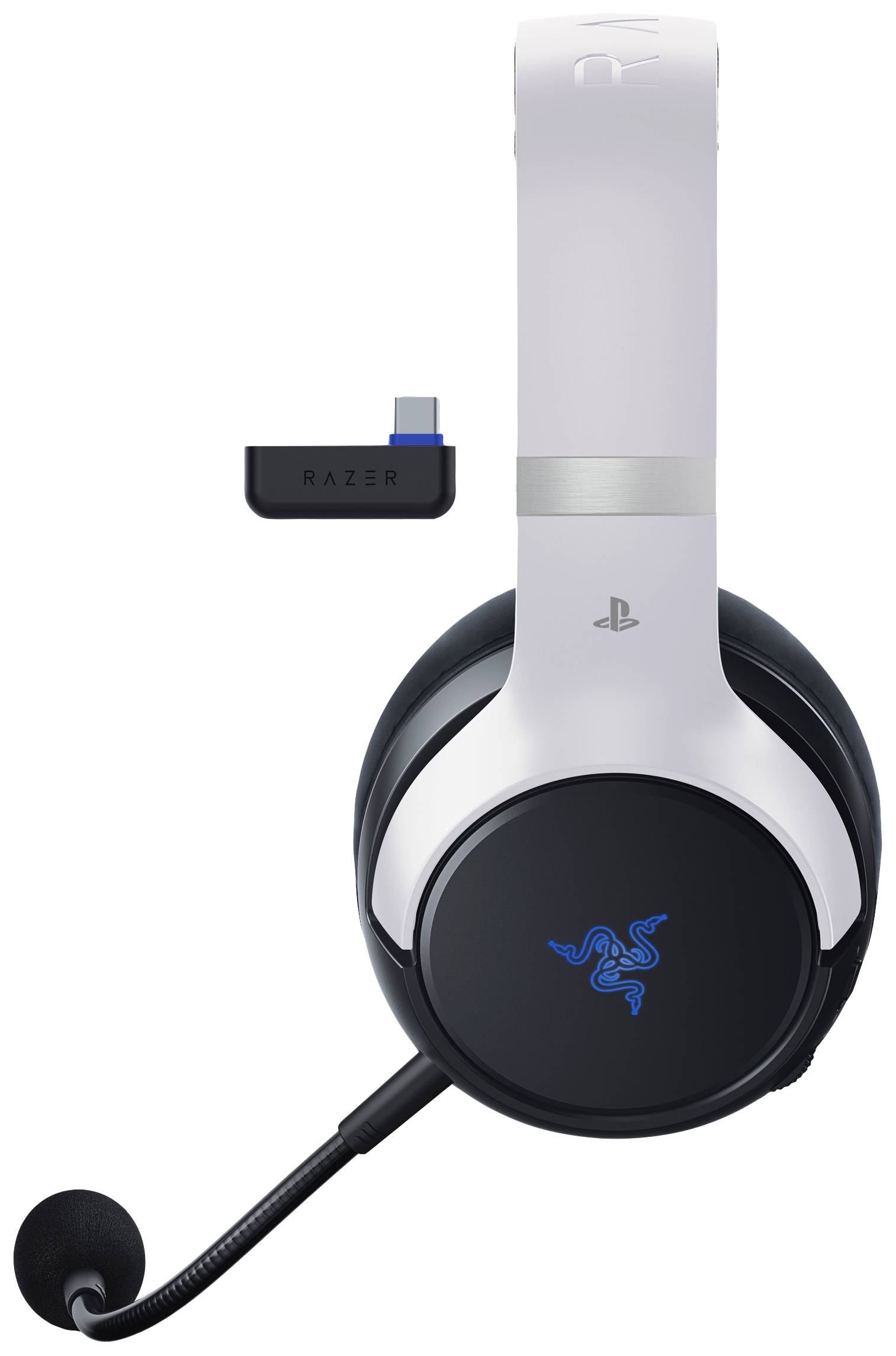 RAZER Kaira Pro HyperSpeed - PlayStation Over Ear Headset Bluetooth® Stereo Weiß Headset, Lautstärkeregelung, Mikrofon-Stummschaltung Gaming