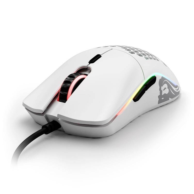 Glorious PC Gaming Race Model O Gaming-Maus Kabelgebunden Optisch Weiß (matt) 6 Tasten 12000 dpi Beleuchtet
