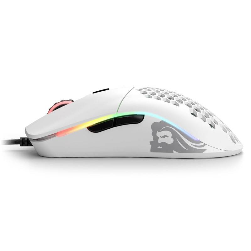 Glorious PC Gaming Race Model O Gaming-Maus Kabelgebunden Optisch Weiß (matt) 6 Tasten 12000 dpi Beleuchtet