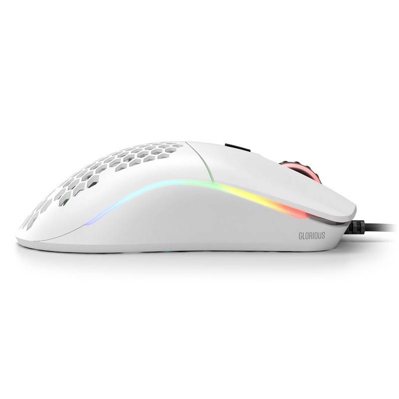 Glorious PC Gaming Race Model O Gaming-Maus Kabelgebunden Optisch Weiß (matt) 6 Tasten 12000 dpi Beleuchtet