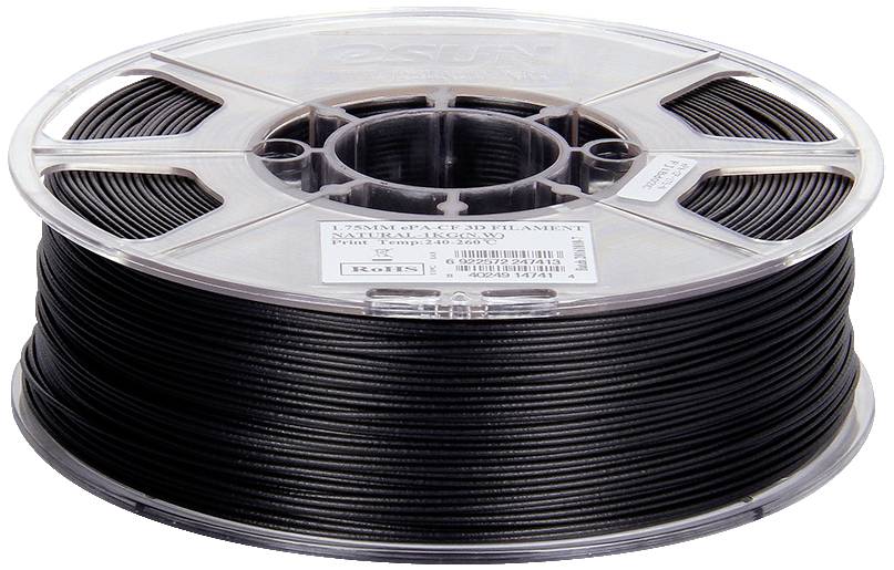 ESUN ePACF Filament PLA hitzebeständig, hohe Steifigkeit, hohe Zugfestigkeit 1.75mm 1kg Carbon