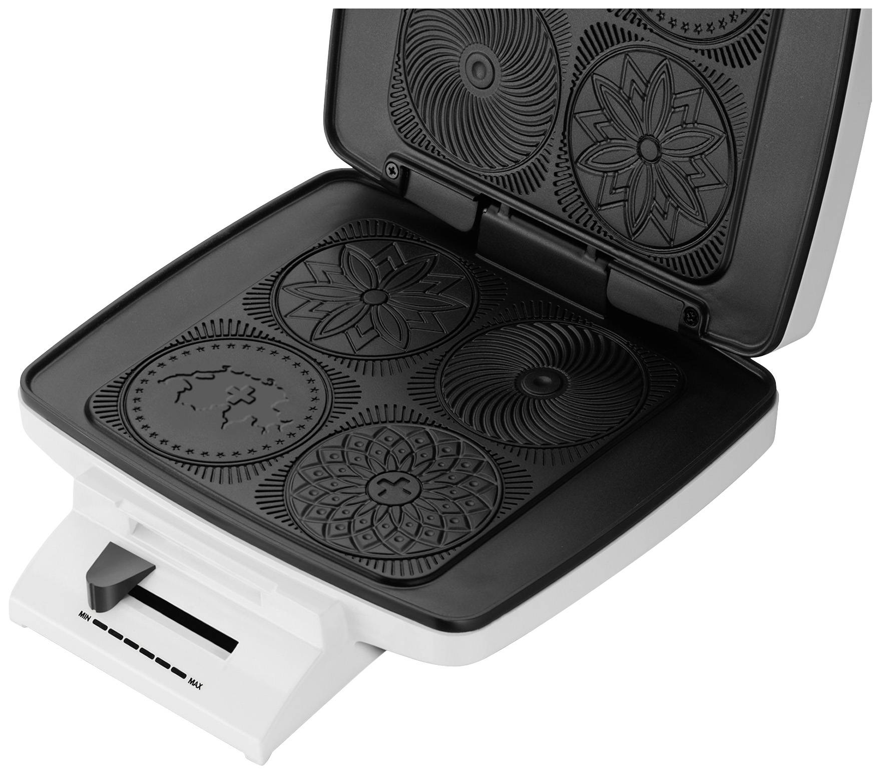 Trisa Bricelet Classique Waffeleisen Antihaftbeschichtung, klappbar, Kontrollleuchte, stufenloser Temperaturregler Weiß