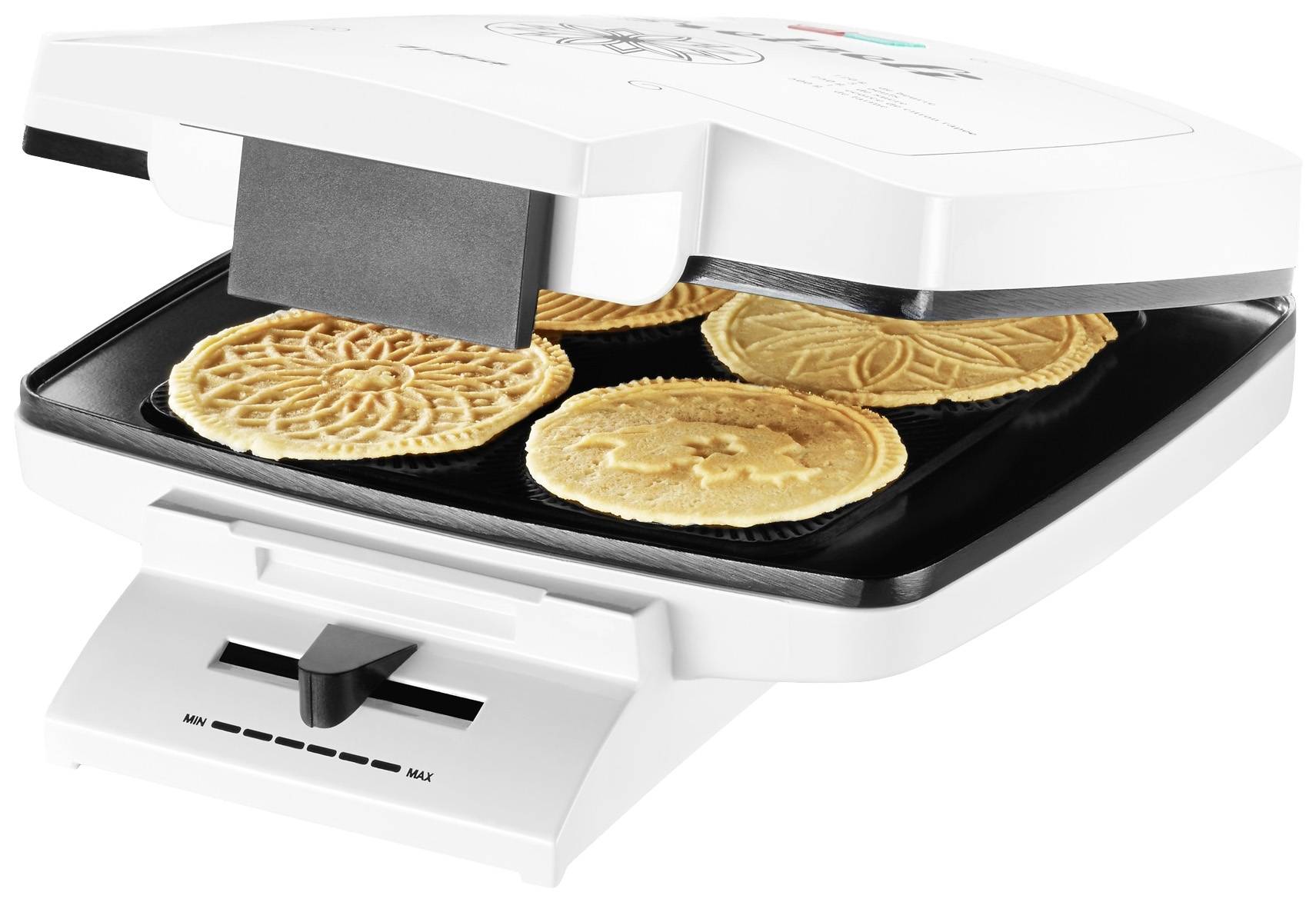 Trisa Bricelet Classique Waffeleisen Antihaftbeschichtung, klappbar, Kontrollleuchte, stufenloser Temperaturregler Weiß