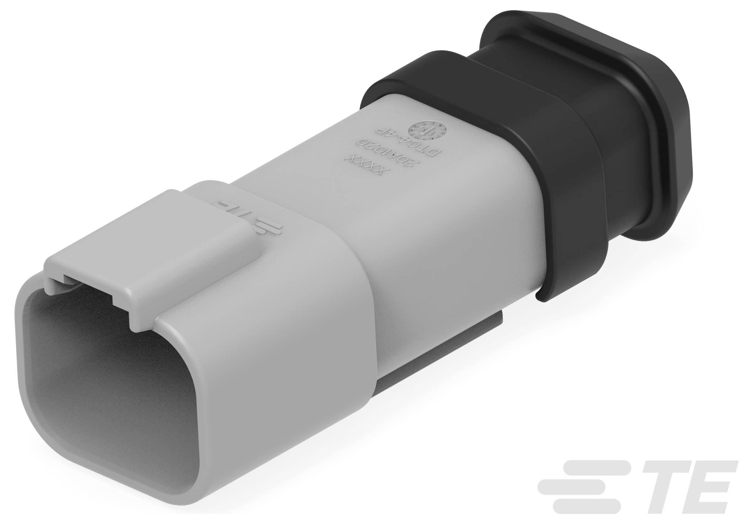 3D-Digitaldarstellung eines 6-poligen Steckverbinders mit schwarzem Kunststoffsockel und vergoldeten Kontaktstiften, typischerweise für elektronische Verbindungen verwendet.