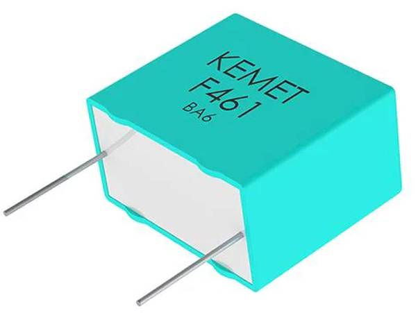 Eine türkisfarbene rechteckige elektronische Komponente mit der Bezeichnung 