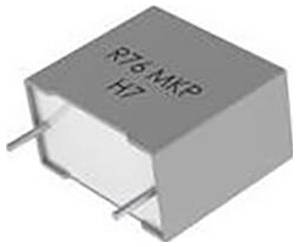 Eine rechteckige elektronische Komponente mit zwei Anschlüssen, deren Oberseite mit 