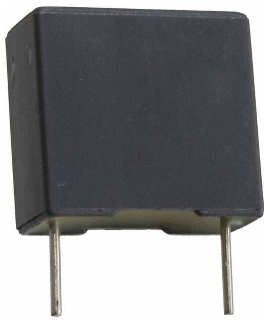 Eine kleine schwarze elektronische Komponente mit zwei Metallstiften, die einem Relais oder einem ähnlichen Gerät ähnelt und in elektrischen Schaltkreisen verwendet wird.