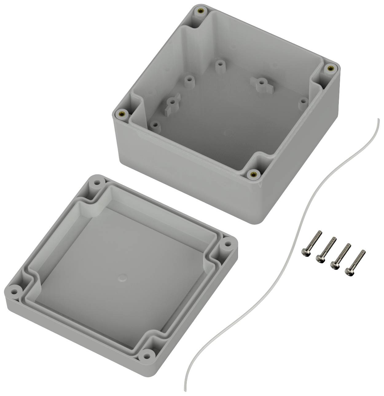 TRU COMPONENTS TC-10860504 Universal-Gehäuse 105 x 105 x 60.10 ABS Lichtgrau 1St.