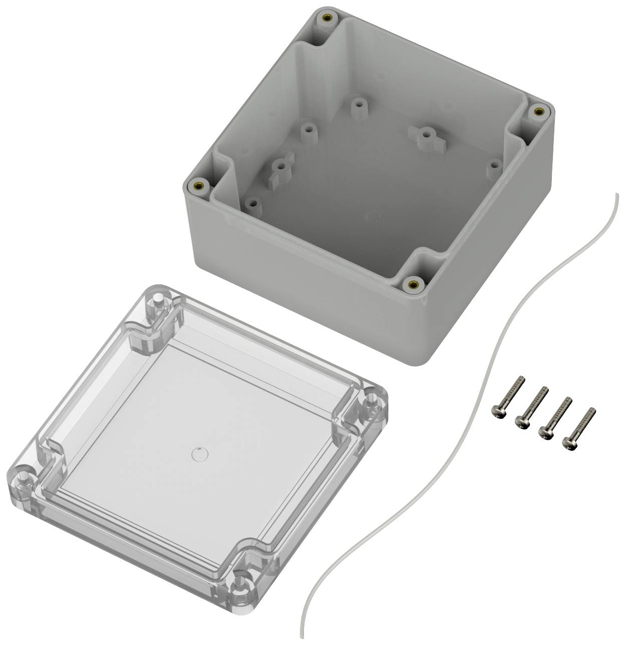 TRU COMPONENTS TC-10860524 Universal-Gehäuse 105 x 105 x 60.10 ABS-PC Lichtgrau 1St.