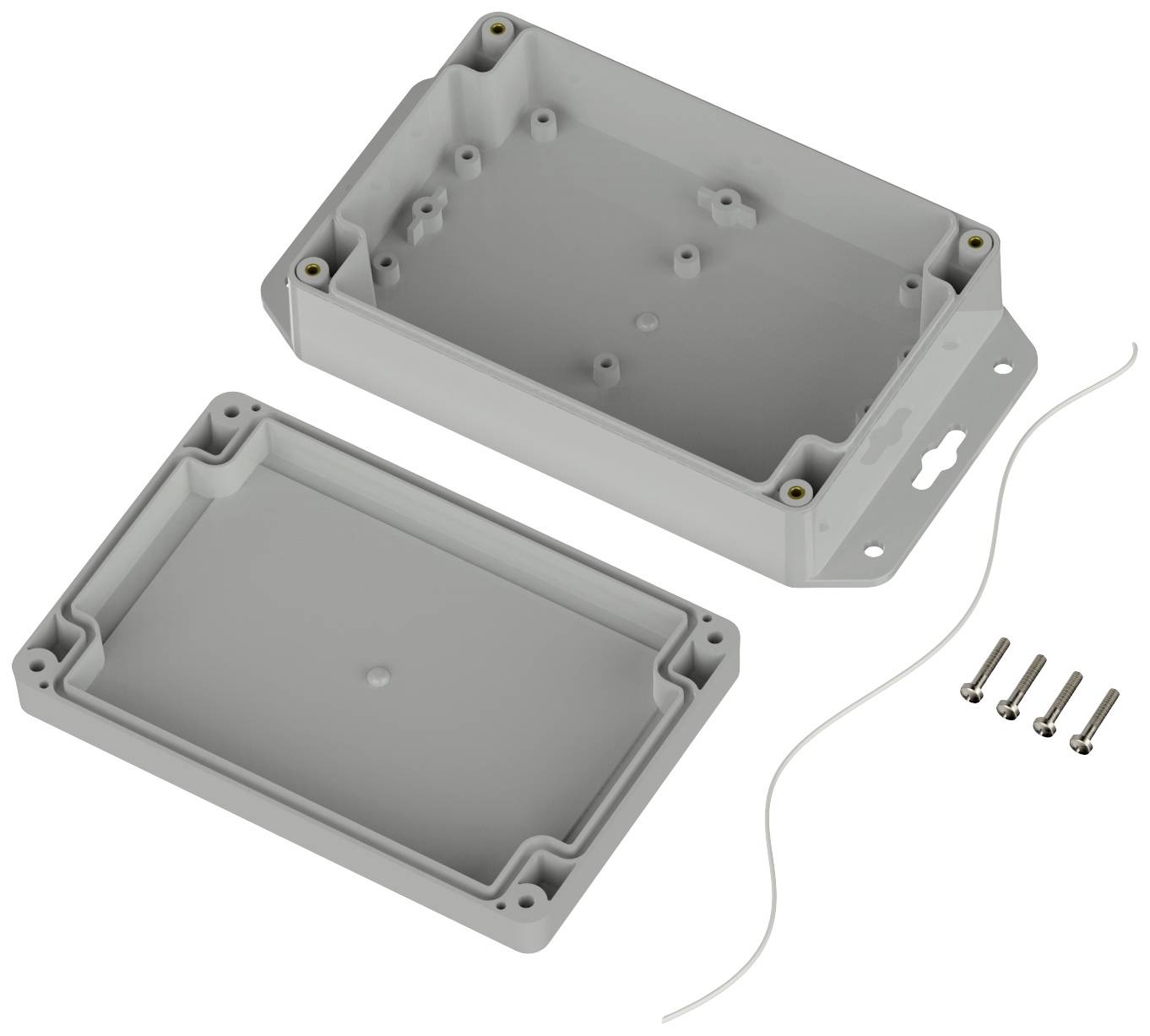 TRU COMPONENTS TC-10860740 Flansch-Gehäuse 150 x 100 x 45 ABS Lichtgrau 1St.