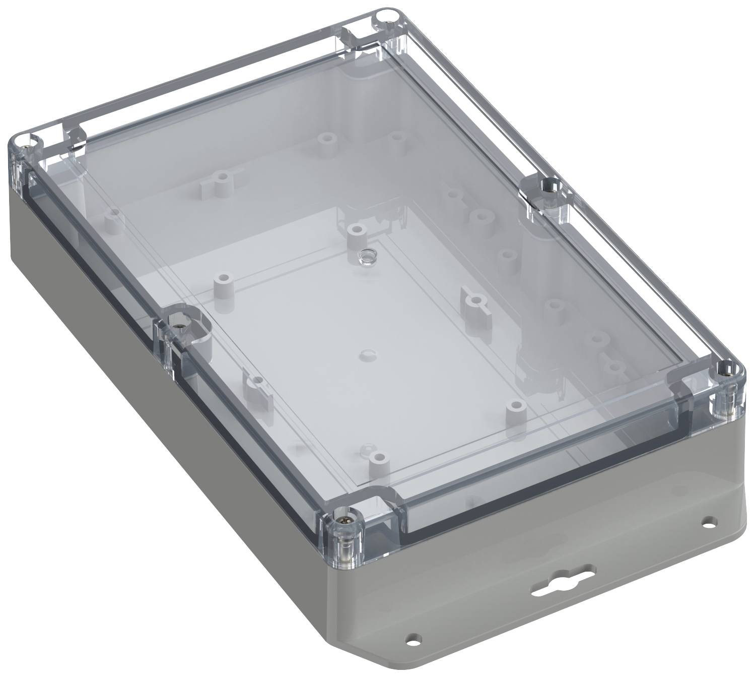 TRU COMPONENTS TC-10860984 Flansch-Gehäuse 209.70 x 139.80 x 45.10 Polycarbonat Lichtgrau 1St.