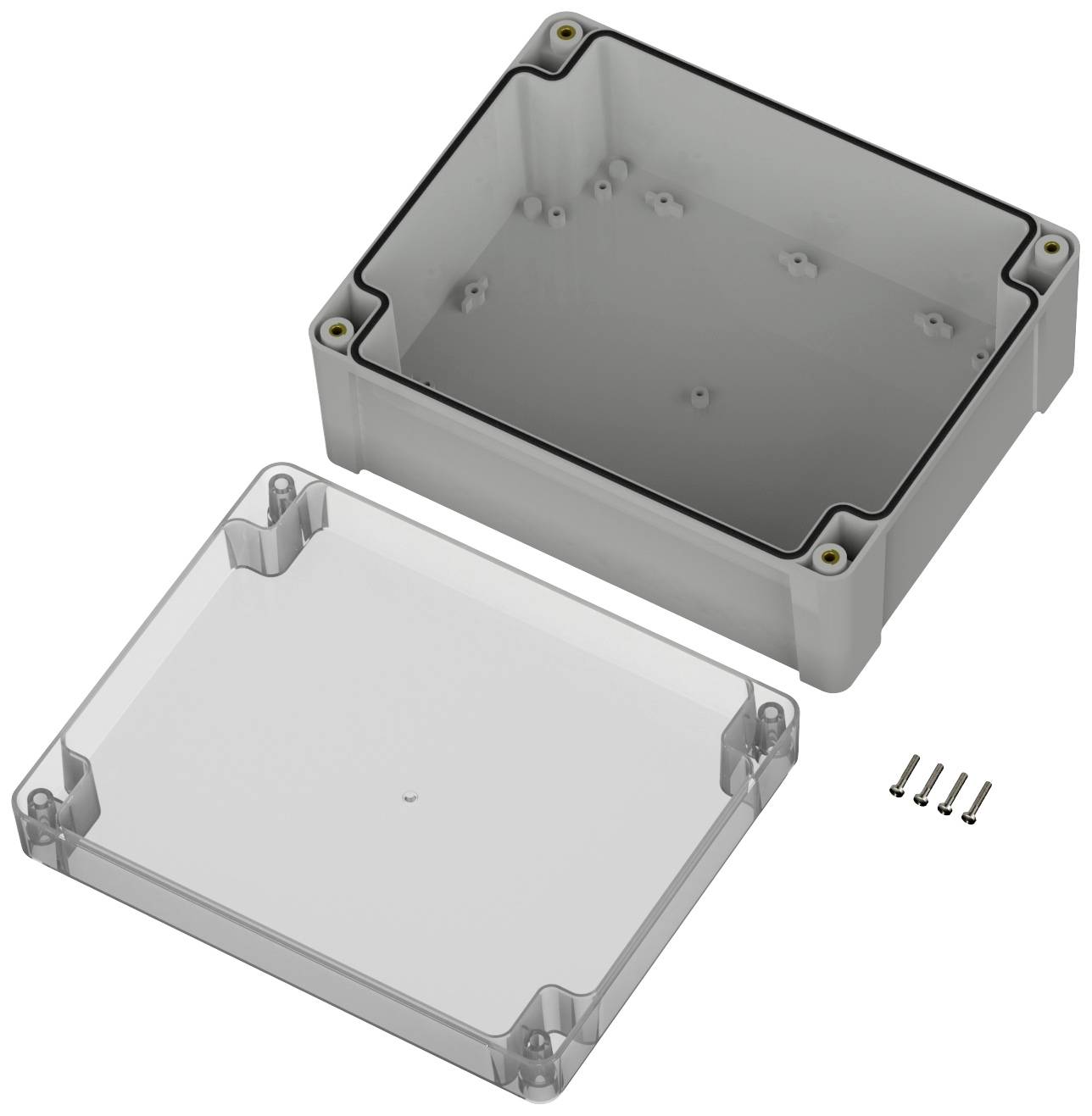 TRU COMPONENTS TC-10861048 Universal-Gehäuse 240 x 191.30 x 105.60 Polycarbonat Lichtgrau 1St.