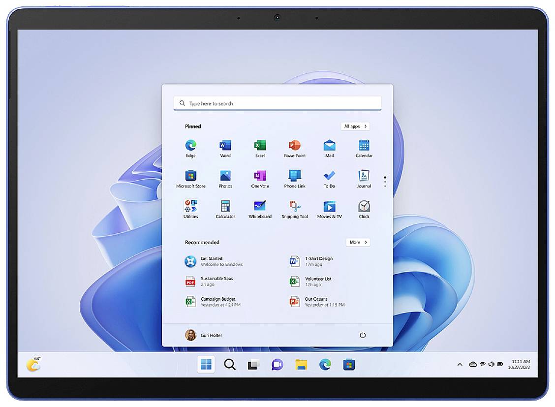 Microsoft Surface Pro 9 WiFi 256GB Blau Windows®-Tablet 33cm (13 Zoll) 1.3GHz Intel® Core™ i5 Windows® 2880 x 1920 Pixel