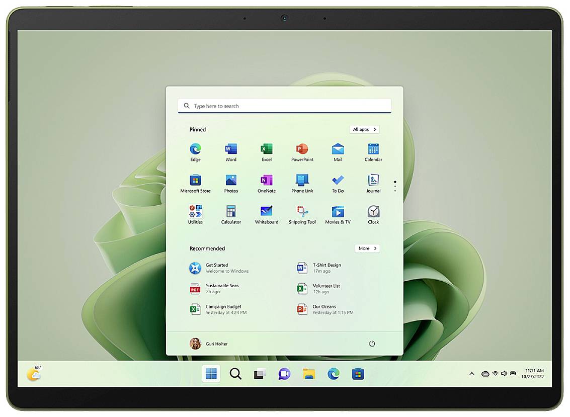 Microsoft Surface Pro 9 WiFi 256 GB Grün Windows®-Tablet 33 cm (13 Zoll) 1.3 GHz Intel® Core™ i5 Windows® 11 Home 2880 x 1920 Pixel