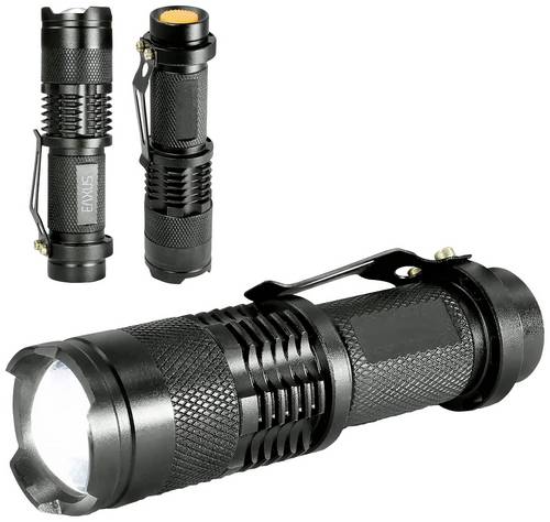 Eaxus Glow-X 48181 LED Mini-Taschenlampe mit Gürtelclip batteriebetrieben 300 lm 40 g